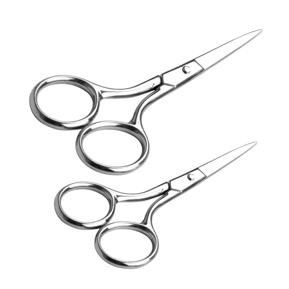 BIUDECO 2pcs Professional Eyebrow Shaping Kit Multi-use Scissors Stainless Cutting for Women Beard Nose Hair