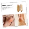 Outanaya 2pcs Dual-sided Wooden Nail Brush Comfortable Bristle Manicure Tool for Nail Art and Cleaning Compact Design for and Use Hands and Feet Random Color view 3