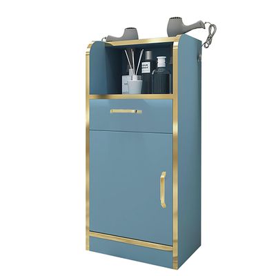 ZDMZR Salon Storage Cabinet, Beauty Barber Salon Styling Station Organizer Equipment,Hair Stylist Station Set with 2 Hair Dryer Holes(Blue)
