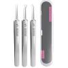 Gowcxn Professional Facial Blackhead Remover Tweezers, Ingrown Hair Removal kit, Pimple Popper Tool kit, Skin Care Tools, Blackhead Remover Tools (3 PCS) view 1