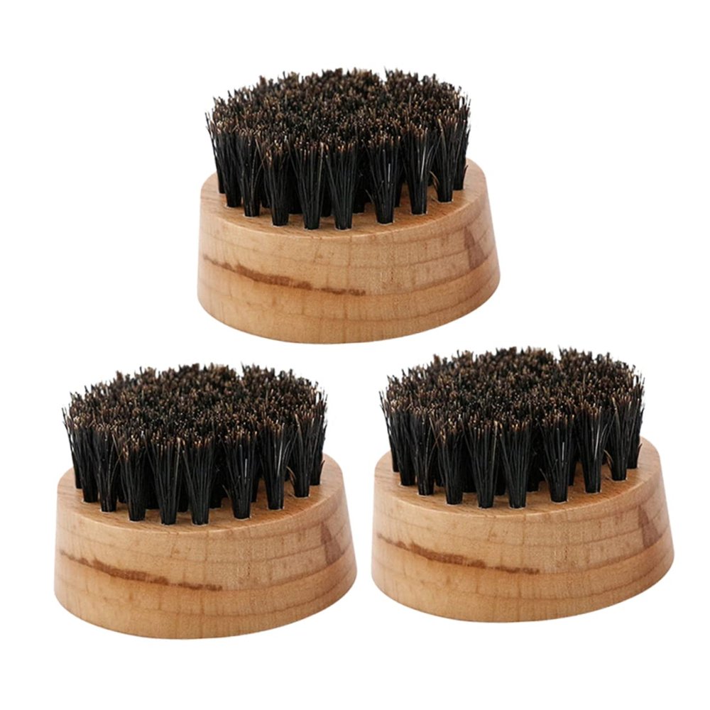 BIUDECO 3pcs Boar Bristle Beard Brush for Men Beard Comb Mens Grooming Kit Natural Bristles for Travel