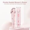 Dual Head Shaver Women, Electric Bikini Trimmer for Women, 2-in-1 IPX7 Waterproof Rechargeable Hair Razor, Wet & Dry Use Hair Removal view 4