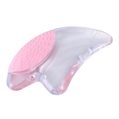 BIUDECO Pink Crystal Gua Sha Plate for Face Scraping Treatment Transparent Massage Tool for Gua Therapy Smooth Edges for Gentle Skin Care for Relaxation and Refreshing