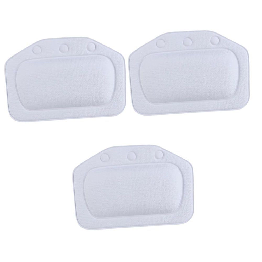 FOYTOKI 3pcs Water Pillow Bath Pillow for Bathtub Spa Headrest Bath Cushion Suction Cups Portable Bathtub Adult Light Material