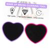 SOESFOUFU 2pcs Silicone Brush Cleaning Case for Makeup Brushes Heart-shaped Sponge Tool Easy to Use Travel-friendly for Quick Eyeshadow Cleanup view 4