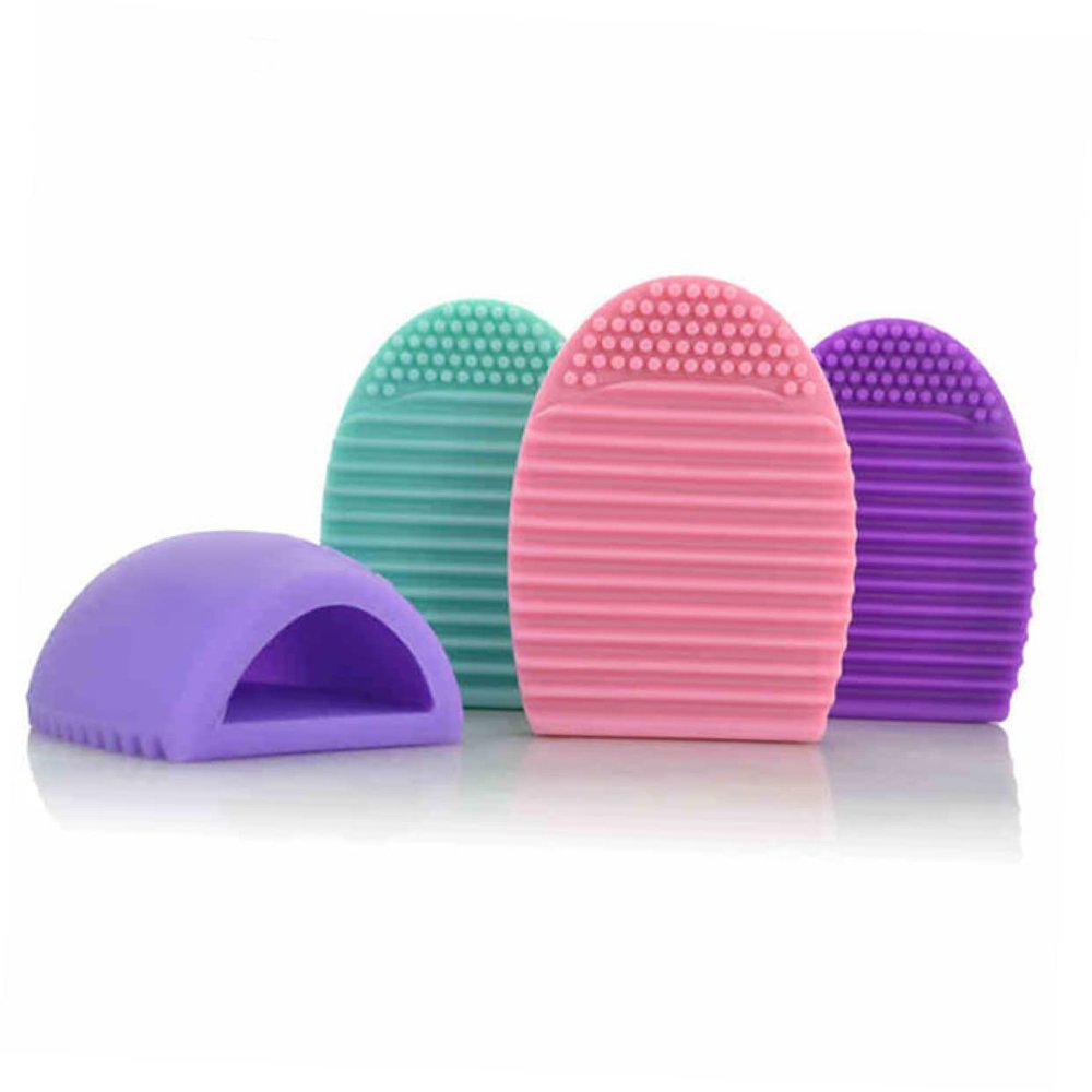 OHPHCALL Silicone Makeup Brush Cleaner Egg Handheld Tool for Easy Cleaning of Cosmetic Brushes for Home and Travel Use