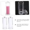 OKUMEYR 2pcs Transparent Hair Tie Organizer Storage Box Cylindrical Cotton Pad Holder with Lid for Makeup Remover Pads Space-saving Design for Bedroom and Bathroom Use view 2