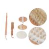 Outanaya 1set Natural Bamboo Bath Brush Foot Scrub Kit Double-Sided Exfoliating Body Shower Brush and Long Handle Back Scrubber for and Relaxation view 2
