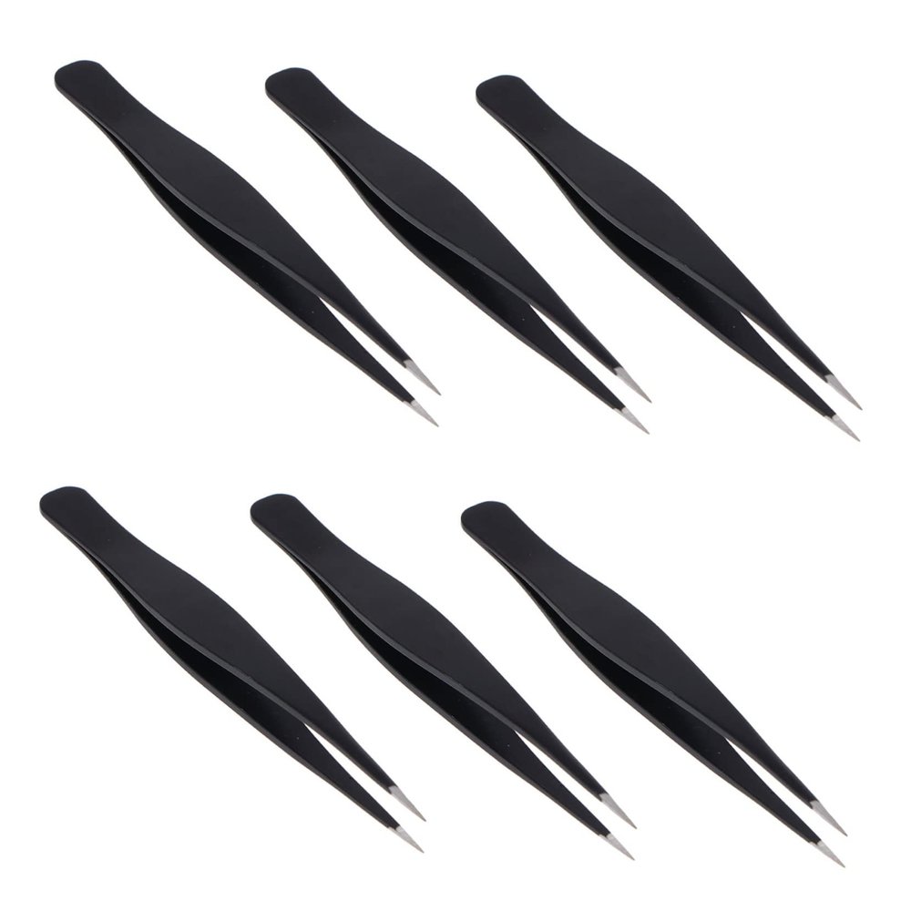 FOYTOKI 6pcs Eyelash Tweezers Thicker Material Safe Environmental Ideal for Lash Application Removal