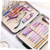 SOESFOUFU 1set Stainless Steel Nail Grooming Kit Colorful Manicure and Pedicure Tools for Accurate Nail Care Lightweight and Portable for Home Travel Use view 2