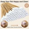 200 Pcs Large Cotton Swabs for Pet Care, 6 Inch Long Cotton Swabs with Bamboo Handle, Professional Dog Ear Swabs, Absorbency Big Cotton Tips, Pet Cleaning Solution Supplies view 3