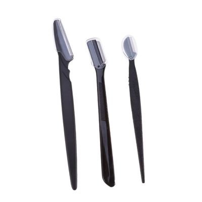 FRCOLOR 3pcs Portable Eyebrow Razor Set Stainless Steel Makeup Tool Kit Easy to Clean Compact for Travel for Ladies