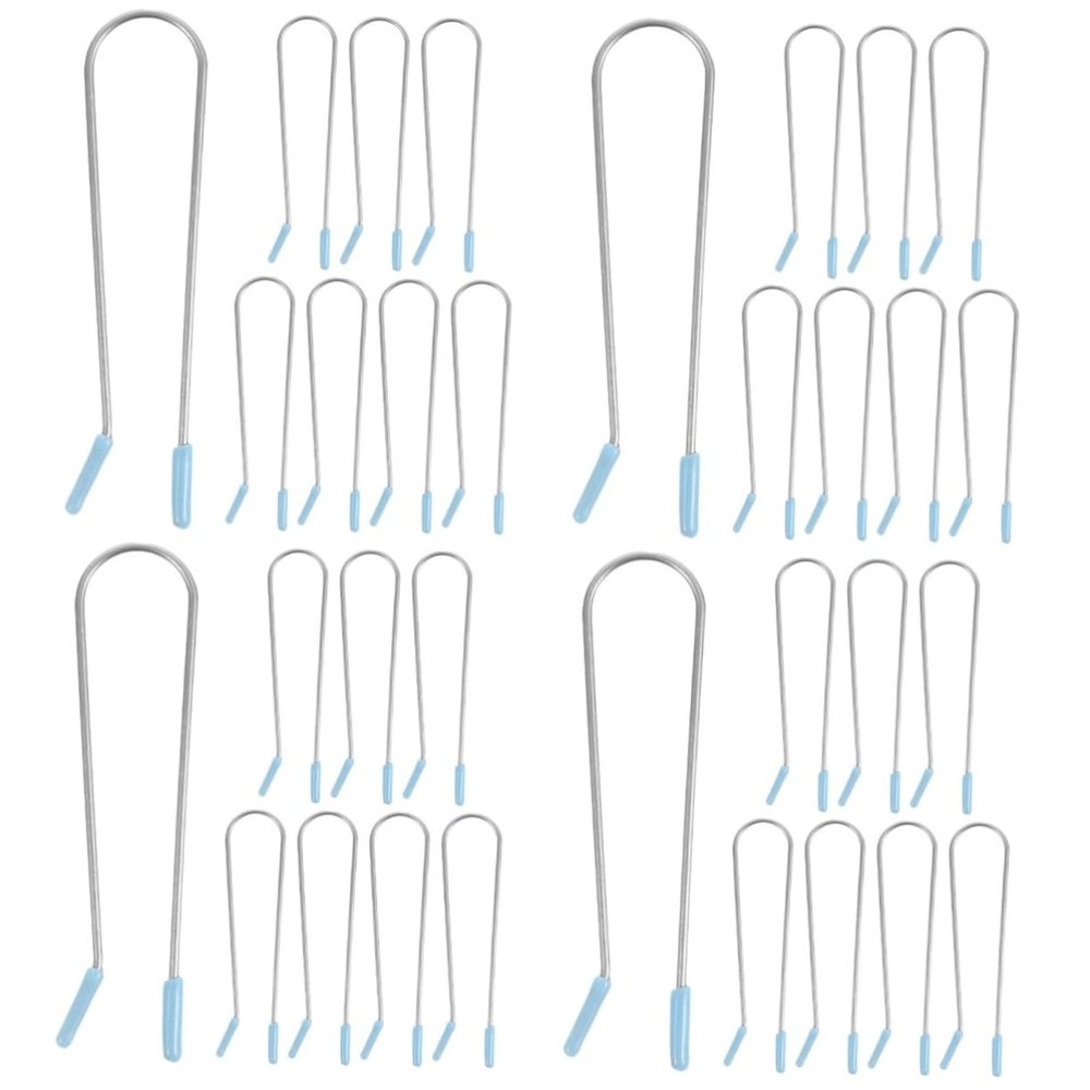 FOYTOKI 4sets Electric Hot Curlers Replacement Clips Hair Roller Securing Pins Clamps Blue 8pcs*4