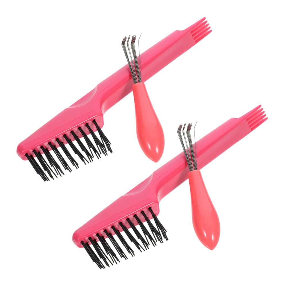 Pink ABS Hair Brush Cleaner for Paddle and Brushes, 4 Pack