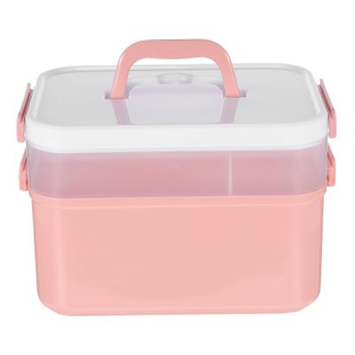 Portable Nail Art Tool Box with Two Layers and Detachable Compartment