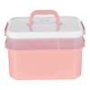Portable Nail Art Tool Box with Two Layers and Detachable Compartment view 1