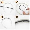 10PCS New DIY Headband Soft Glue Anti-slip Teeth Inner Adhesive Strip Jewelry Accessories Handmade Materials Anti-slip Strip Suitable for DIY Hair Accessories (5PCS6.3 * 0.3inch+5PCS7*0.17inch,BLACK) view 4