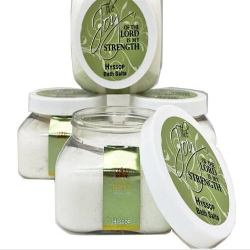 ABBA Oil Hyssop Bath Salts - 8oz Jar - ABBA Jerusalem : Enjoy The Therapeutic Properties of Dead Sea Salt from Israel. Give Yourself a Luxurious fabulously Fragrant Bath Experience