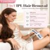 LumiAes IPL Laser Hair Removal for Women and Men, 50 Ice-Cooling System and skin sensor for Painless, 3 In 1 Functions, Effective and Long-Lasting Hair Removal Device from home, Full Body(Silver) view 2