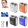 Electric Mini Portable Razor, Men's Portable Mini Electric Shaver, R-12 Portable Suitcase Design Double-Ring Magnetic Cutter, Beard Shaver Traveler Waterproof Pocket Beard Shaver for Men (4PCS) view 1
