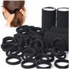100pcs Black Hair Bands for Thick Hair, Elastic Hair Ties, Cotton Seamless Hair Bands, No Crease Damage view 4
