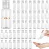 100 PCS 1OZ Travel Bottles with Flip Cap - 30 ml Clear Plastic Travel Size Containers, Portable Leak Proof Squeeze Bottles Refillable Empty Cosmetic Containers for Liquid Shampoo Lotion, Clear view 1