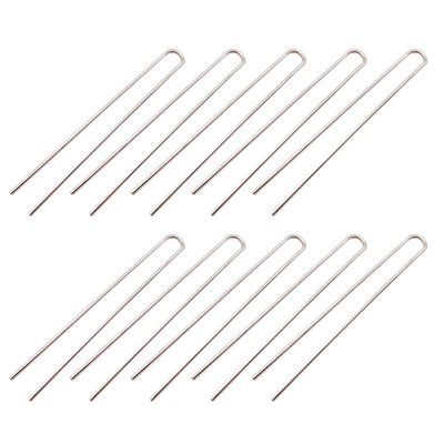 10 Pieces U Shaped Metal Wire Hairpin Metal U Shaped Hairpin U Shaped Hair Fork Pins Hair Sticks Hair Fork Sticks DIY Hair Fork for Women Lady Hair Accessories, Silver