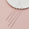 10 Pieces U Shaped Metal Wire Hairpin Metal U Shaped Hairpin U Shaped Hair Fork Pins Hair Sticks Hair Fork Sticks DIY Hair Fork for Women Lady Hair Accessories, Silver view 2