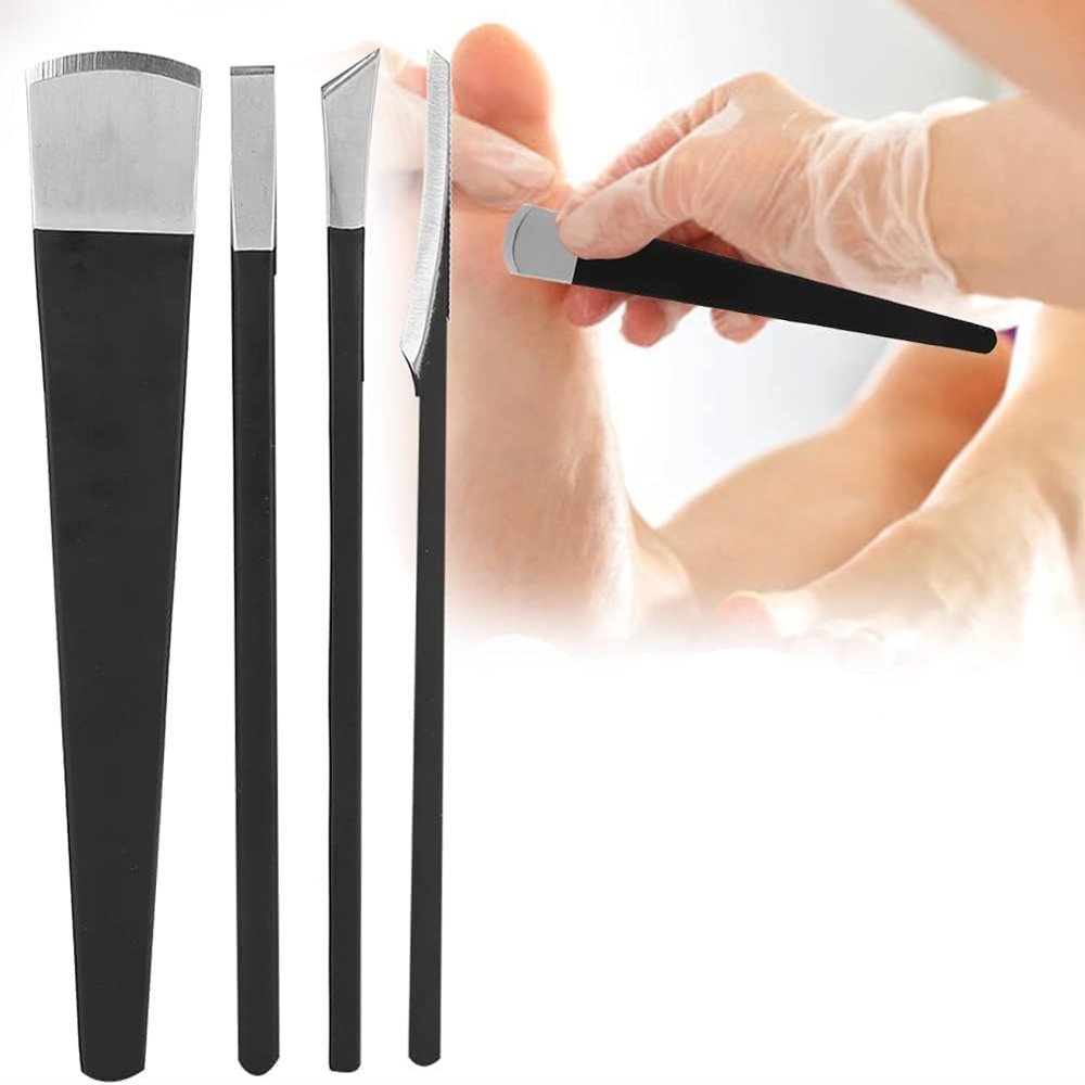 CYTGOUPER 4PCS Stainless Steel Callus Remover Tool, 6.3in Pedicure Knife for Feet,Callus Shaver for Dead Skin Corn Foot Remover Foot File Rasp