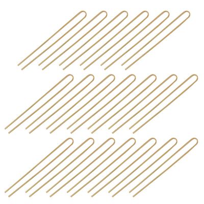20 Pieces U Shaped Metal Wire Hairpin Metal U Shaped Hairpin U Shaped Hair Fork Pins Hair Sticks Hair Fork Sticks DIY Hair Fork for Women Lady Hair Accessories, Gold