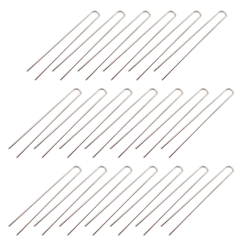 20 Pieces U Shaped Metal Wire Hairpin Metal U Shaped Hairpin U Shaped Hair Fork Pins Hair Sticks Hair Fork Sticks DIY Hair Fork for Women Lady Hair Accessories, Silver