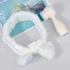 2 in 1 Facials Cleansing Brush Manual Cleansing Brush Makeup Headbands Bowknot Hair Bands Facials Brush for Washing Face view 3