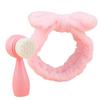 2 in 1 Facials Cleansing Brush Manual Cleansing Brush Makeup Headbands Bowknot Hair Bands Facials Brush for Washing Face view 4