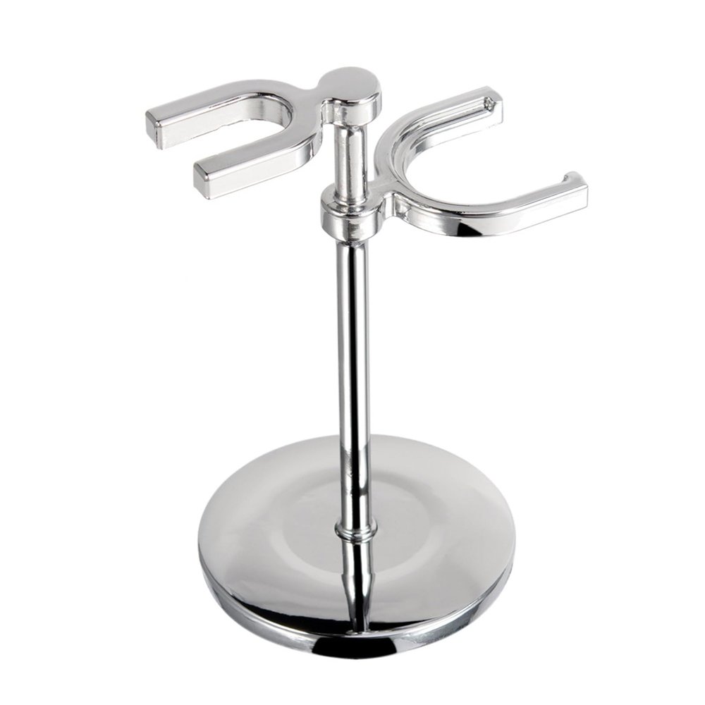 BLULILY Multifunctional Alloy Shavor and Brush Stand for Organized Shaving Accessories Storage Grooming Equipment Stand