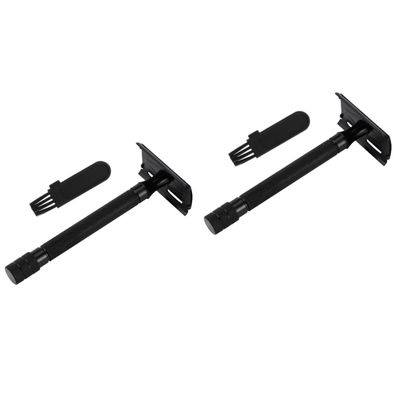 NOLITOY 2pcs Manual Beard Shaver Safety for Men and Women Facial Brush Reusable Beard Trimmer for Close Comfortable Shave for Sustainable Grooming