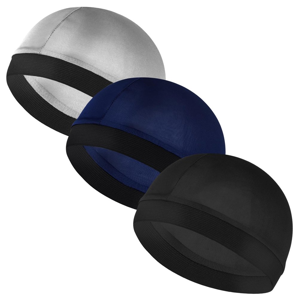 3Pcs Soft Breathable Hair Wrap Wave Cap Silky Elastic Band Caps Satin Sleeping Shower Caps Hair Bonnet for Sleep Unisex Beanie Caps Beanies Hats Shower for Men Women Athletes Hip-hop Lovers