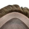 PUNRU HAIR Hair Systems For Men Monofilament Mens Toupee Mens Hair Piece Human Hair Replacement System Toupee For Men NPU Hair Pieces For Men 6x8 Medium light density #610 6# LIGHT BROWN+10% GREY view 3
