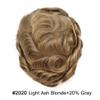 PUNRU HAIR Hair Systems For Men Monofilament Toupee For Men Human Hair NPU Hair Pieces For Mens Toupee 7x9 Medium light density #2020 20# LIGHT ASH BLONDE+20% GRYE view 2