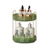 360 Rotating Makeup Organizer for Vanity - 2 Tier Perfume Organizer with Large Capacity - Skincare Organizer for Bathroom Counter - Space-Saving Cosmetic Storage for Dresser Countertop (Green) view 1