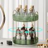 360 Rotating Makeup Organizer for Vanity - 2 Tier Perfume Organizer with Large Capacity - Skincare Organizer for Bathroom Counter - Space-Saving Cosmetic Storage for Dresser Countertop (Green) view 3