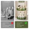 360 Rotating Makeup Organizer for Vanity - 2 Tier Perfume Organizer with Large Capacity - Skincare Organizer for Bathroom Counter - Space-Saving Cosmetic Storage for Dresser Countertop (Green) view 4
