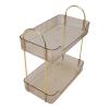 2 Tier Bathroom Countertop Organizer, Light Luxury Multipurpose Simple Design Modern Double Layer Storage Rack for Makeup Table for Countertop (Amber Yellow) view 3