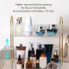 2 Tier Bathroom Countertop Organizer, Light Luxury Multipurpose Simple Design Modern Double Layer Storage Rack for Makeup Table for Countertop (Clear White) view 3