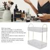 2 Tier Bathroom Countertop Organizer, Light Luxury Multipurpose Simple Design Modern Double Layer Storage Rack for Makeup Table for Countertop (Clear White) view 4