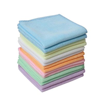 CONGARTENO 50pcs Eco-Friendly Microfiber Cleaning Kerchief Absorbent Square Towel for Face Dish Kitchen