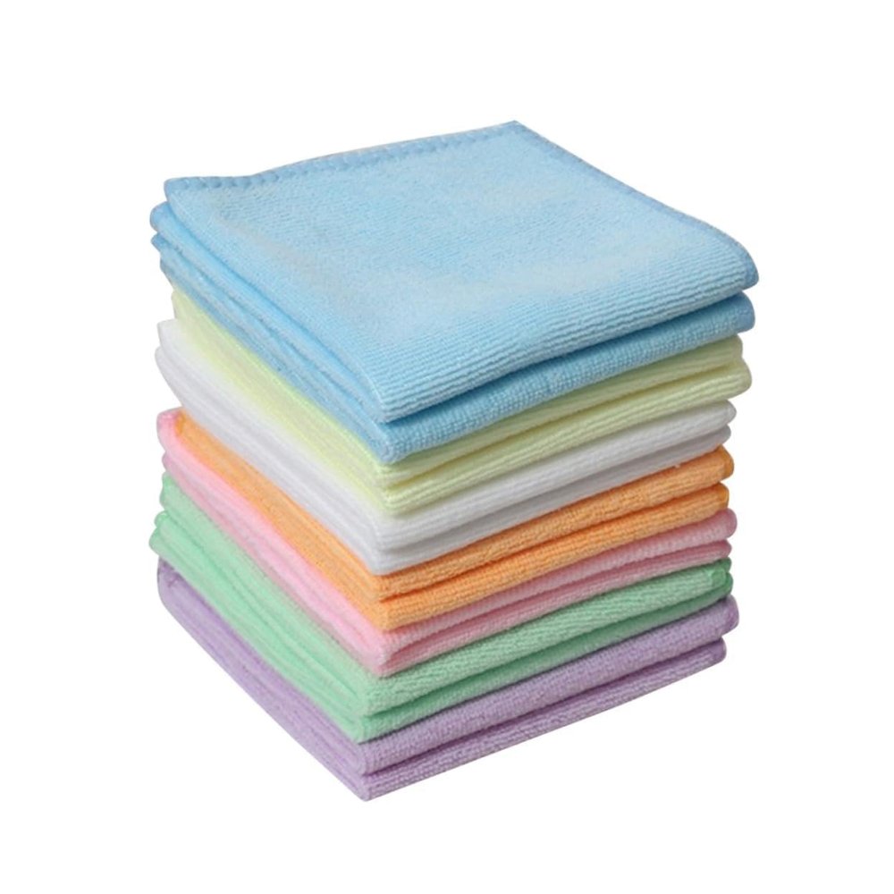CONGARTENO 50pcs Eco-Friendly Microfiber Cleaning Kerchief Absorbent Square Towel for Face Dish Kitchen