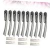 BIUDECO Stainless Steel Eyebrow Razor Kit 6 Reusable Blades Portable Lightweight Non-slip Grip for Travel view 3
