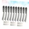 BIUDECO Stainless Steel Eyebrow Razor Kit 6 Reusable Blades Portable Lightweight Non-slip Grip for Travel view 4