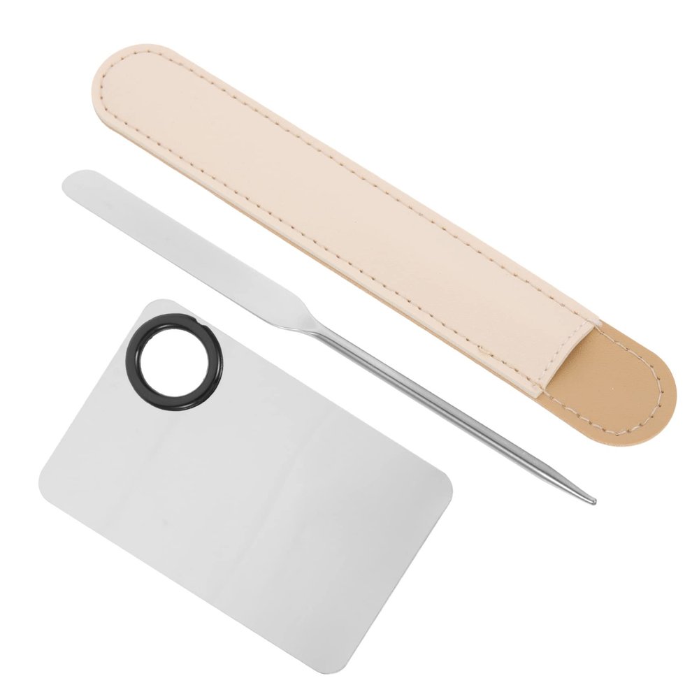 Healeved Diy Makeup Supplies Foundation Mixing Palette Stainless Steel Makeup Plate Color Stick Set Palette