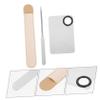 Healeved Diy Makeup Supplies Foundation Mixing Palette Stainless Steel Makeup Plate Color Stick Set Palette view 3